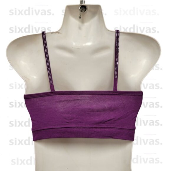 PURPLE Sequin Spaghetti Strap Tube Top or Bandeau One Size - New - Picture 4 of 11